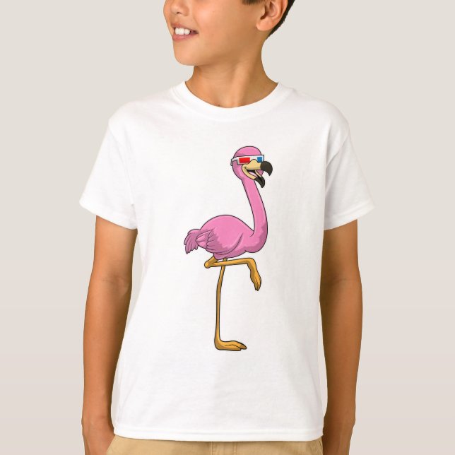 Flamingo med glasögon t shirt (Framsida)