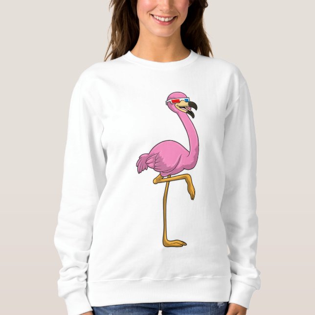 Flamingo med glasögon t shirt (Framsida)