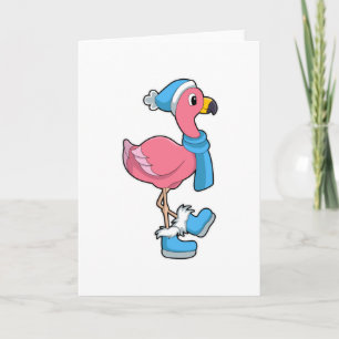 Flamingo med halsduk och hatt kort