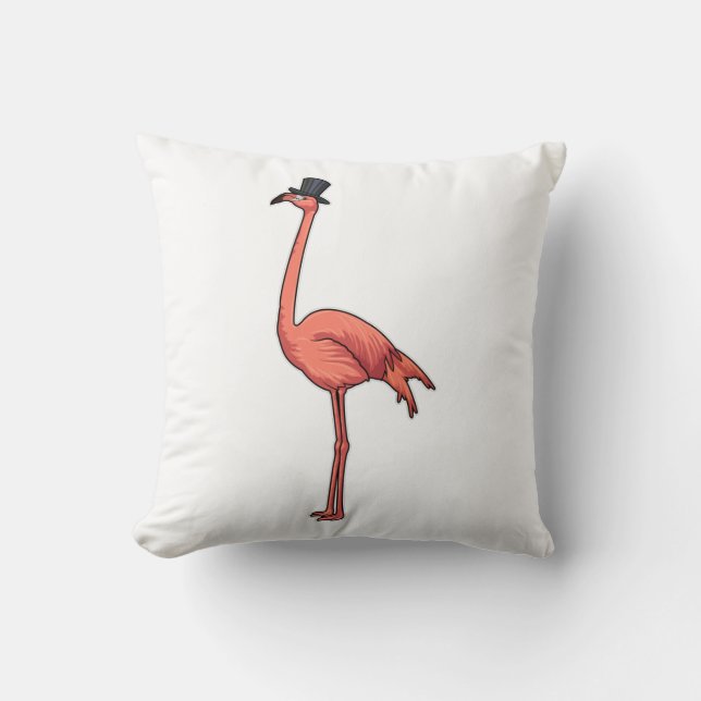 Flamingo med Hat Kudde (Framsida)