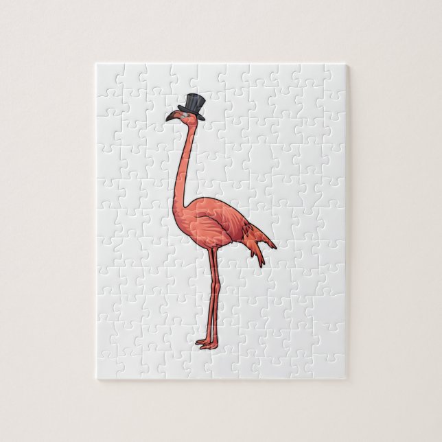 Flamingo med Hat Pussel (Vertikal)