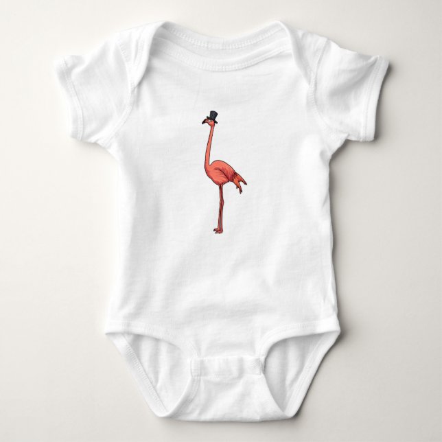 Flamingo med Hat T Shirt (Framsida)