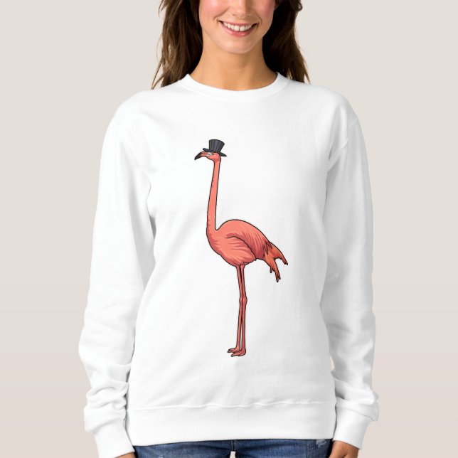 Flamingo med Hat T Shirt (Framsida)