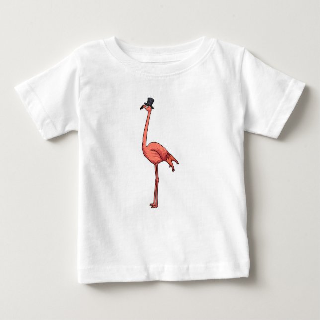 Flamingo med Hat T Shirt (Framsida)