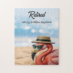 Flamingo med hatt- och solglasögon pussel