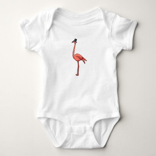 Flamingo med hatt t shirt (Framsida)