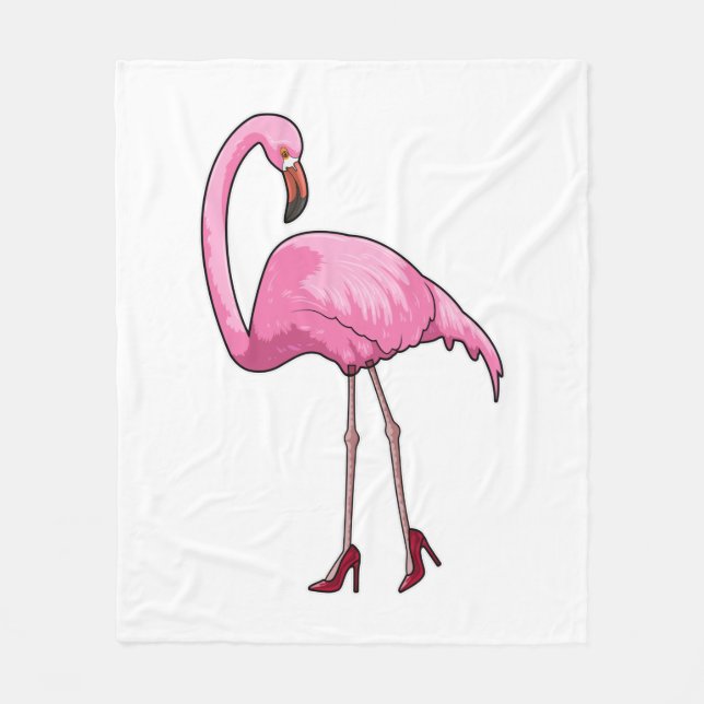 Flamingo med Högklackar Fleecefilt (Framsidan)