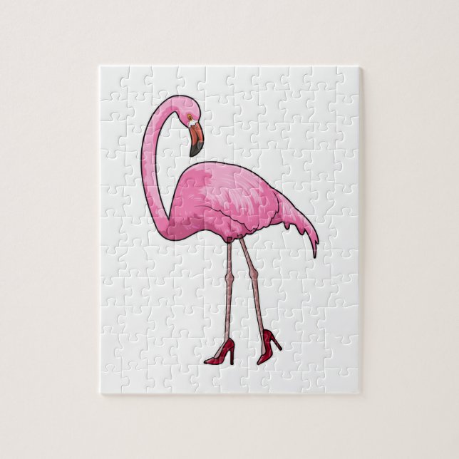 Flamingo med Högklackar Pussel (Vertikal)