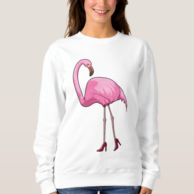 Flamingo med Högklackar T Shirt (Framsida)