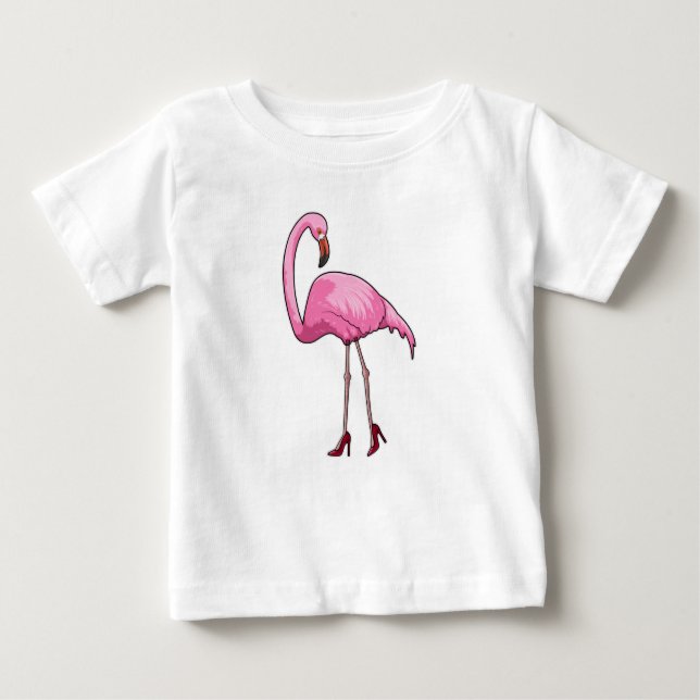 Flamingo med Högklackar T Shirt (Framsida)