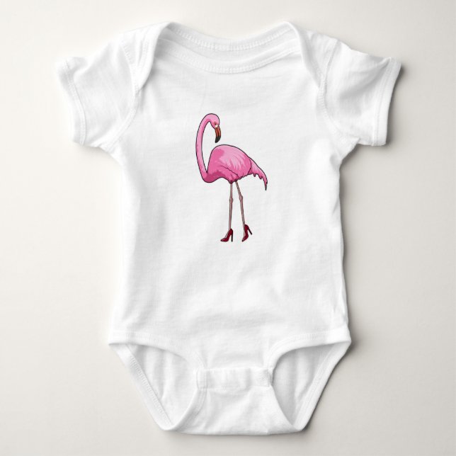 Flamingo med Högklackar T Shirt (Framsida)