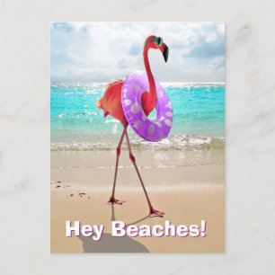 Flamingo med innerslang inbjudan vykort