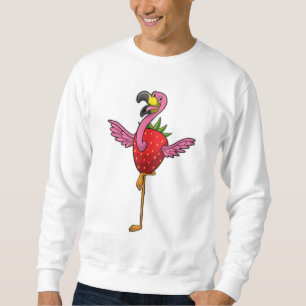 Flamingo med jordgubbsbär lång ärmad tröja