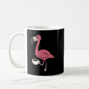 Flamingo med kaffefynlig kaffedryck kaffemugg