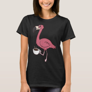Flamingo med kaffefynlig kaffedryck t shirt