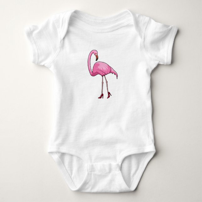 Flamingo med klackskor t shirt (Framsida)
