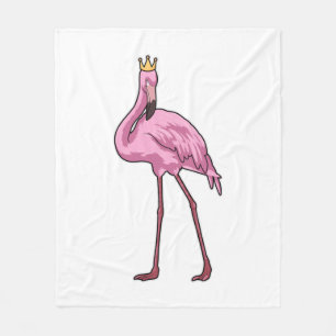 Flamingo med Krona Fleecefilt
