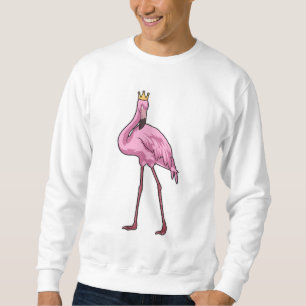 Flamingo med Krona Lång Ärmad Tröja
