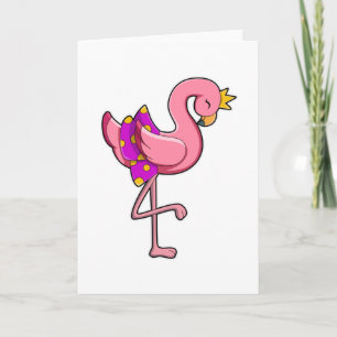 Flamingo med krona och kjol kort