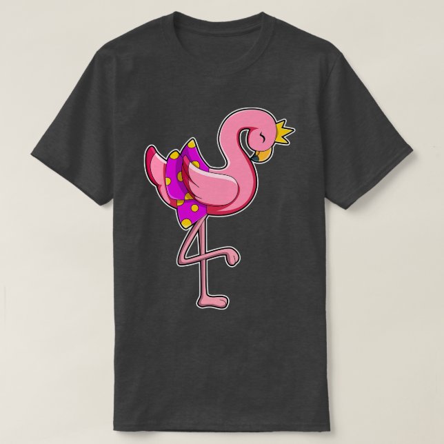 Flamingo med Krona Skirt T Shirt (Design framsida)