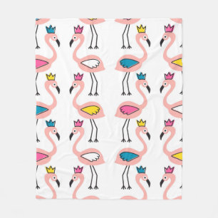 Flamingo med krona sömlös mönster. fleecefilt