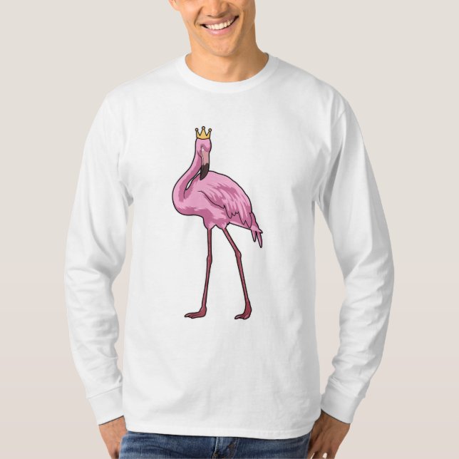 Flamingo med Krona T Shirt (Framsida)