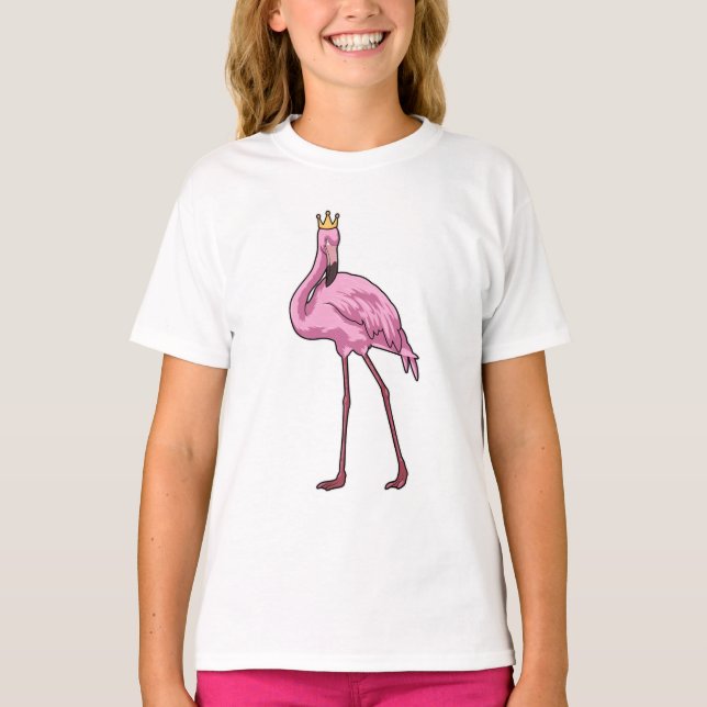 Flamingo med Krona T Shirt (Framsida)