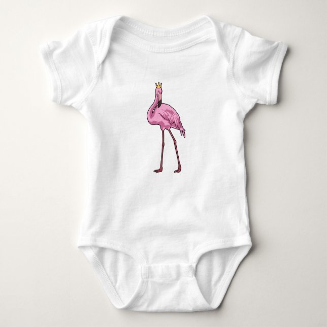 Flamingo med Krona T Shirt (Framsida)