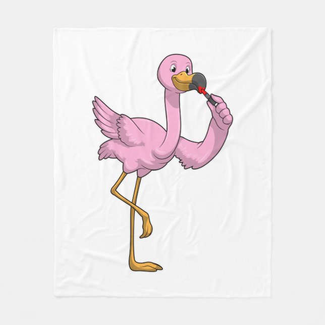 Flamingo med läppstift fleecefilt (Framsidan)