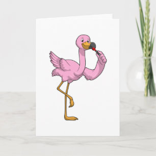 Flamingo med läppstift kort