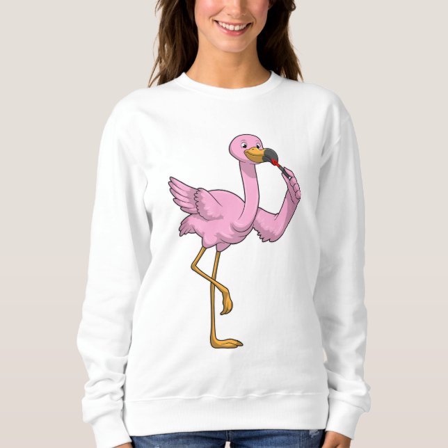 Flamingo med läppstift t shirt (Framsida)