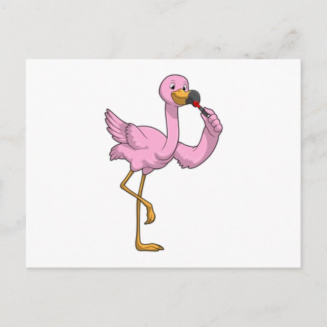 Flamingo med läppstift vykort (Framsida)