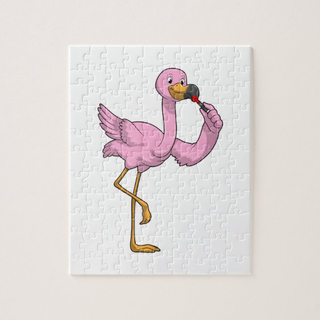 Flamingo med Lipstick Pussel (Vertikal)