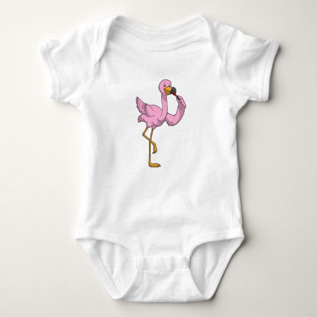 Flamingo med Lipstick T Shirt (Framsida)