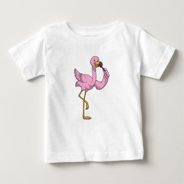 Flamingo med Lipstick T Shirt (Framsida)