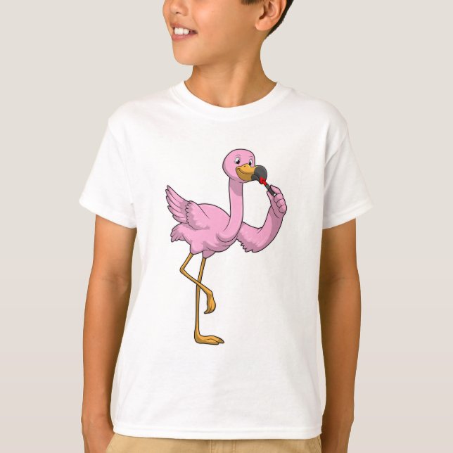 Flamingo med Lipstick T Shirt (Framsida)