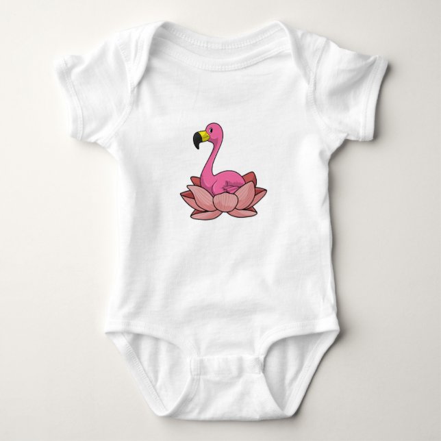 Flamingo med Lotus-blomman T Shirt (Framsida)