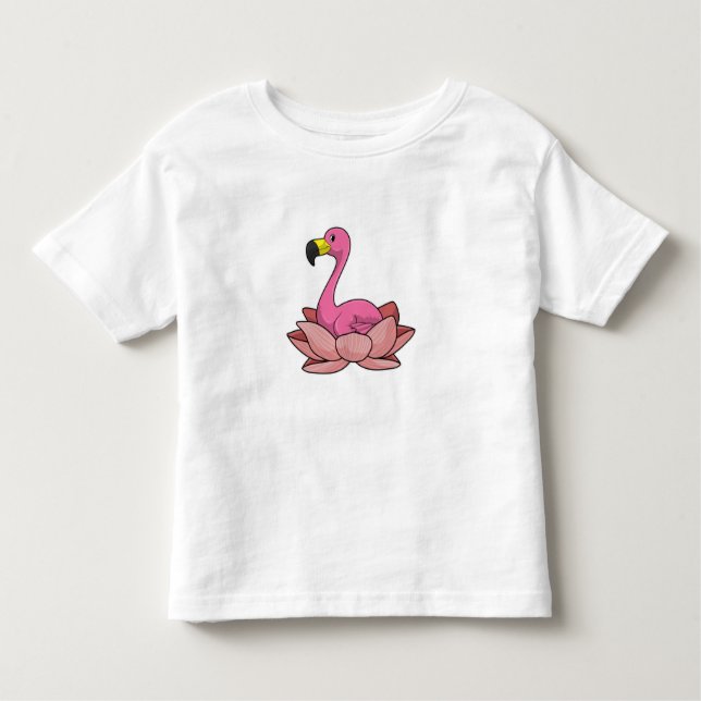 Flamingo med Lotus-blomman T Shirt (Framsida)