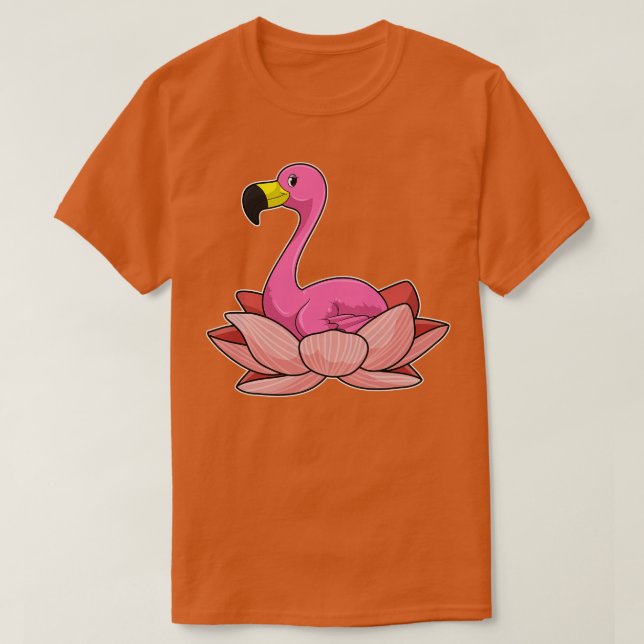 Flamingo med Lotus-blomman T Shirt (Design framsida)