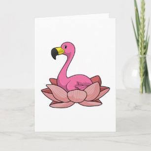 Flamingo med lotusblomma kort