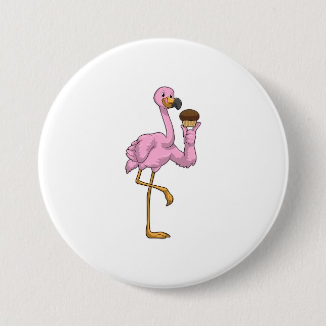 Flamingo med Muffin Knapp (Framsida)