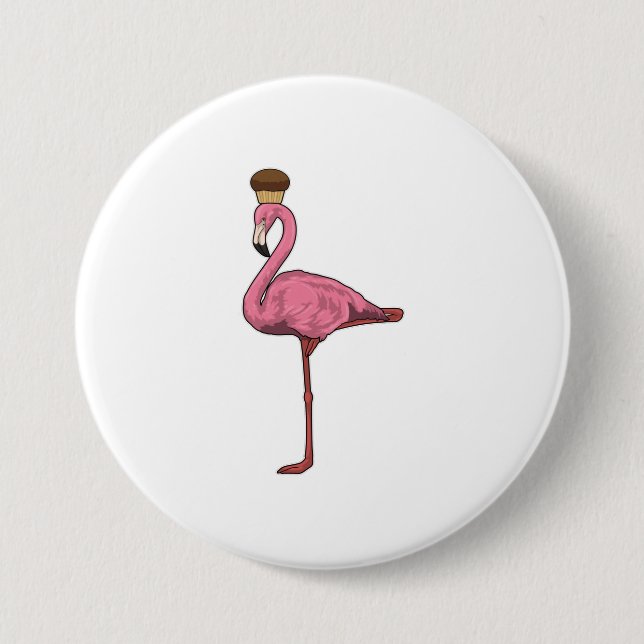 Flamingo med Muffin Knapp (Framsida)