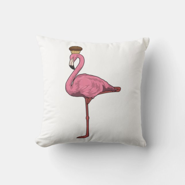 Flamingo med Muffin Kudde (Framsida)