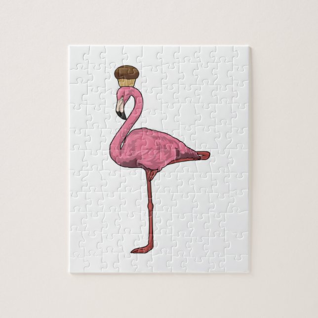 Flamingo med Muffin Pussel (Vertikal)