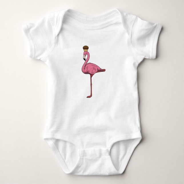Flamingo med Muffin T Shirt (Framsida)