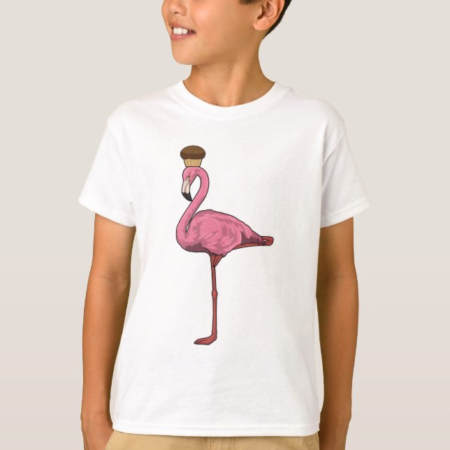 Flamingo med Muffin T Shirt (Framsida)