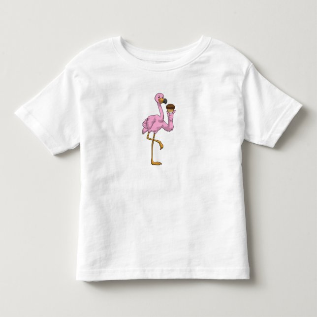 Flamingo med Muffin T Shirt (Framsida)