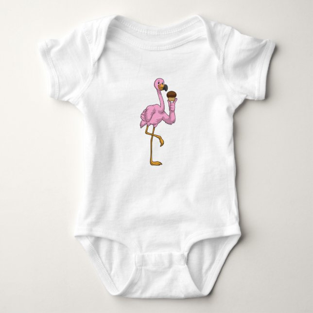 Flamingo med Muffin T Shirt (Framsida)
