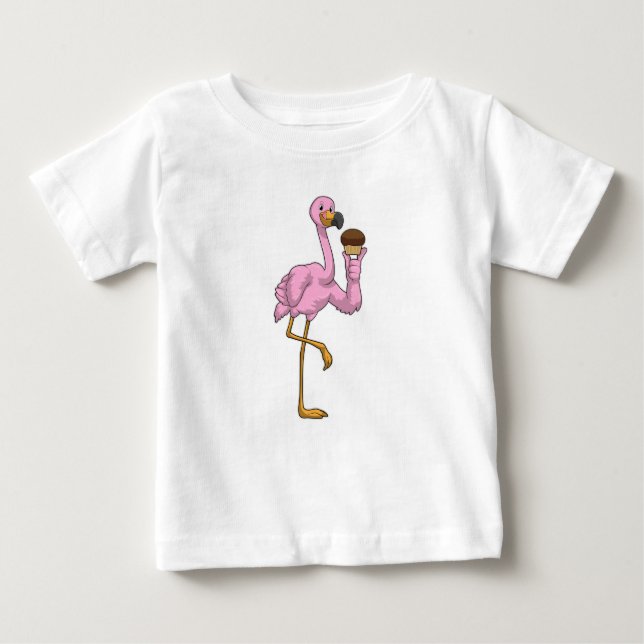 Flamingo med Muffin T Shirt (Framsida)