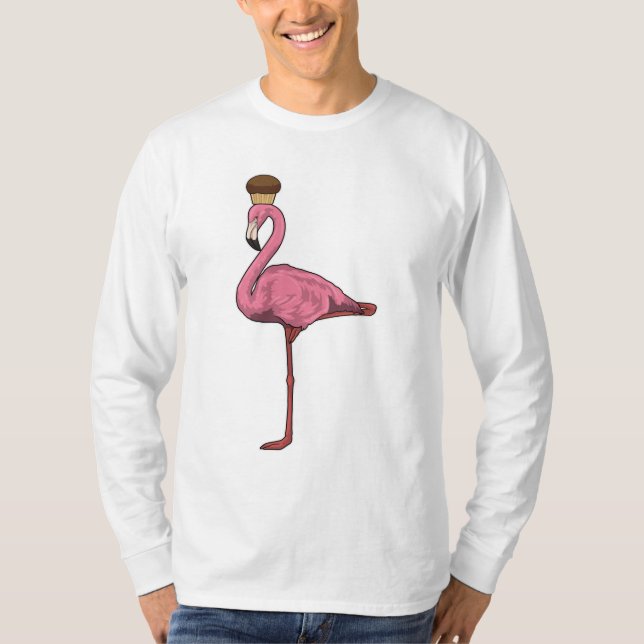 Flamingo med Muffin T Shirt (Framsida)